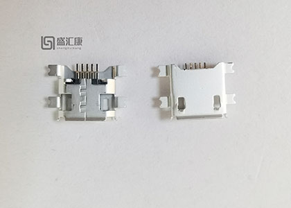 USB连接器, MICRO 5P , MICRO USB沉板1.17卷边